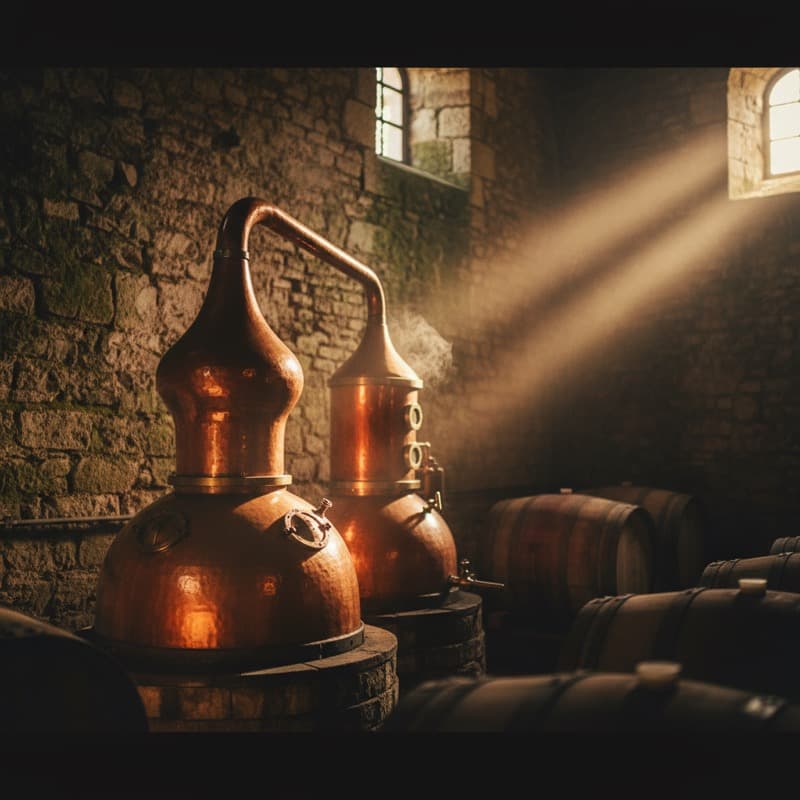 Double distillation en alambic de cuivre